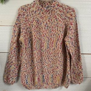 Multi Color Mock Neck Sweater. Size 14.